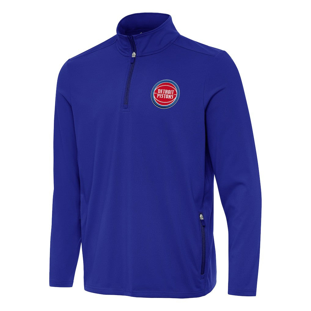 Detroit Pistons Antigua Perilous Quarter-Zip Sweatshirt Royal - NBA