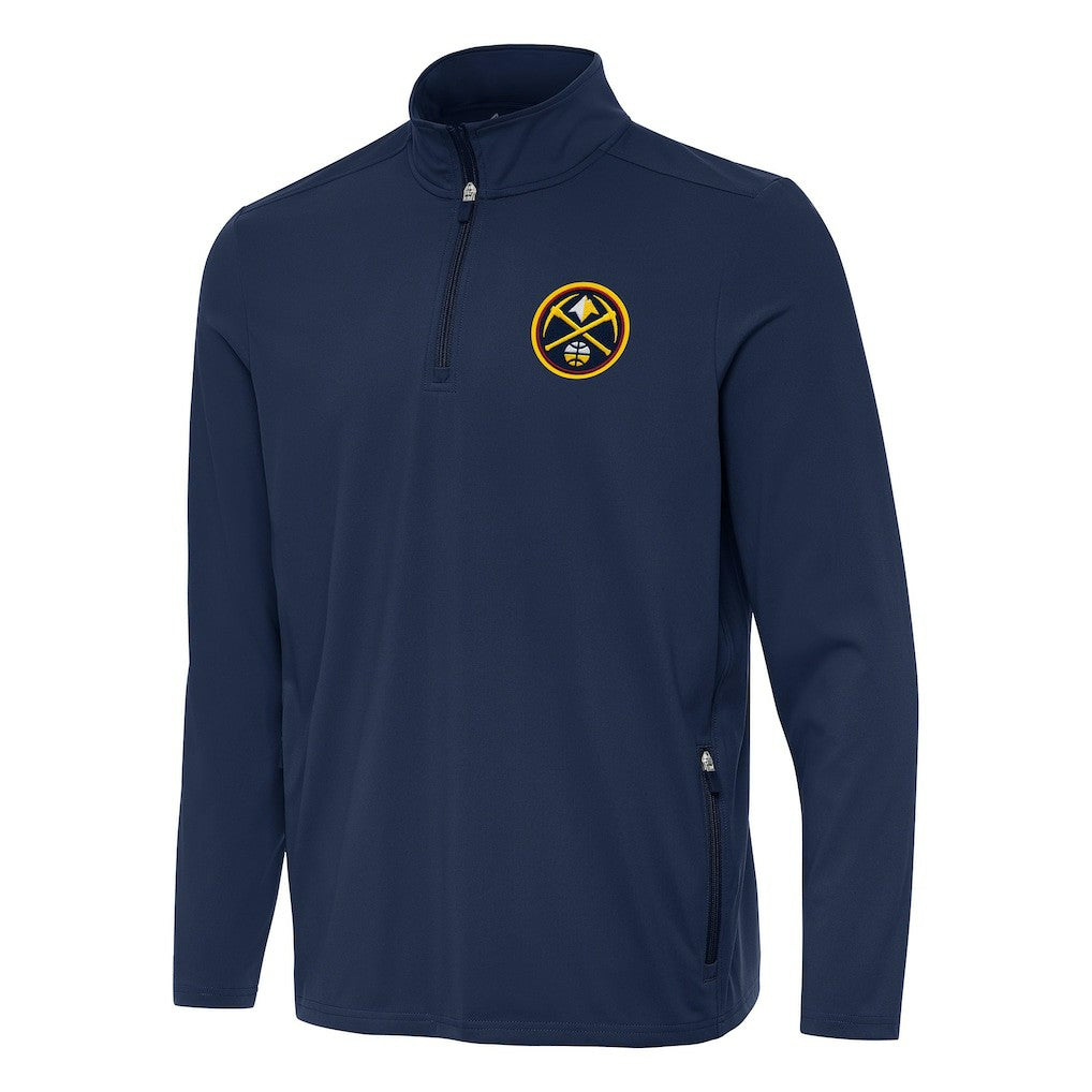 Denver Nuggets Antigua Perilous Quarter-Zip Sweatshirt Navy - NBA