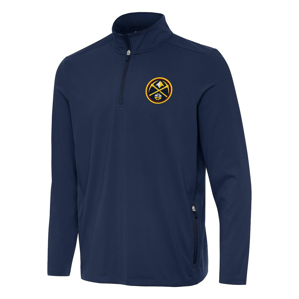Denver Nuggets Antigua Perilous Quarter-Zip Sweatshirt Navy - NBA
