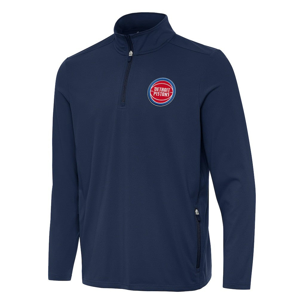 Detroit Pistons Antigua Perilous Quarter-Zip Sweatshirt Navy - NBA