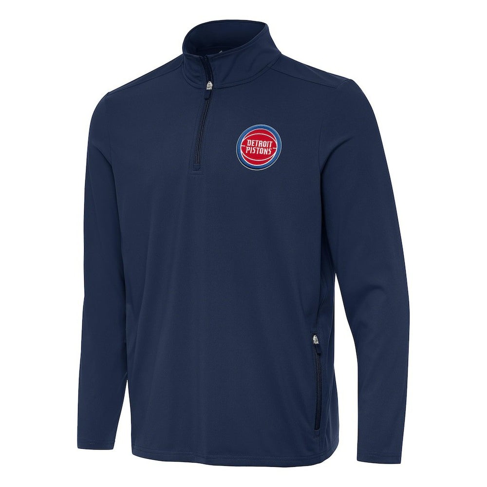Detroit Pistons Antigua Perilous Quarter-Zip Sweatshirt Navy - NBA