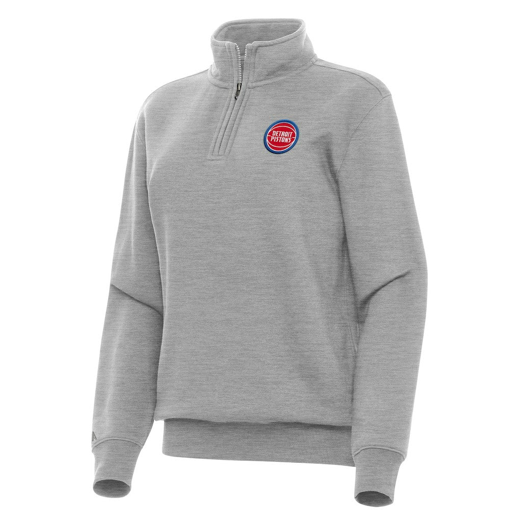Detroit Pistons Antigua Women's Victory Quarter-Zip Sweatshirt Heather Gray - NBA