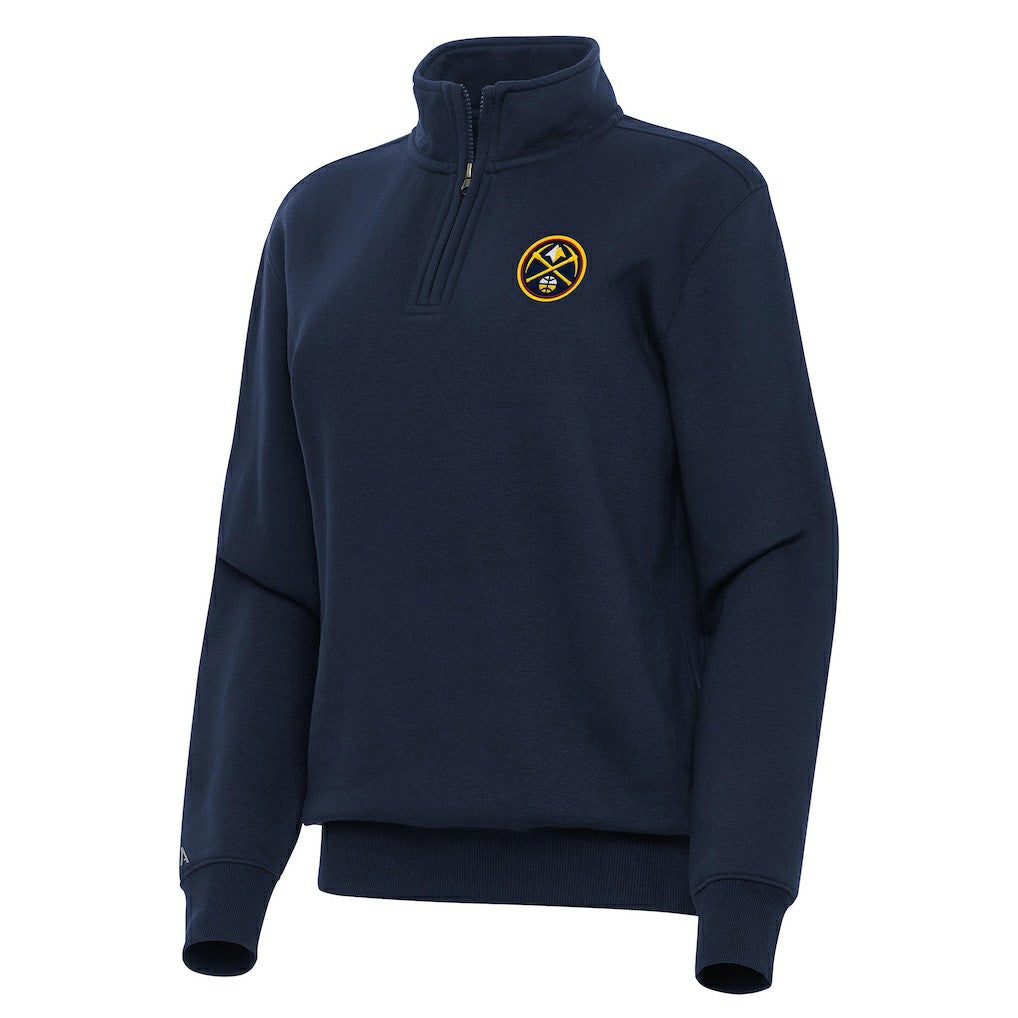 Denver Nuggets Antigua Women's Victory Quarter-Zip Sweatshirt Navy - NBA