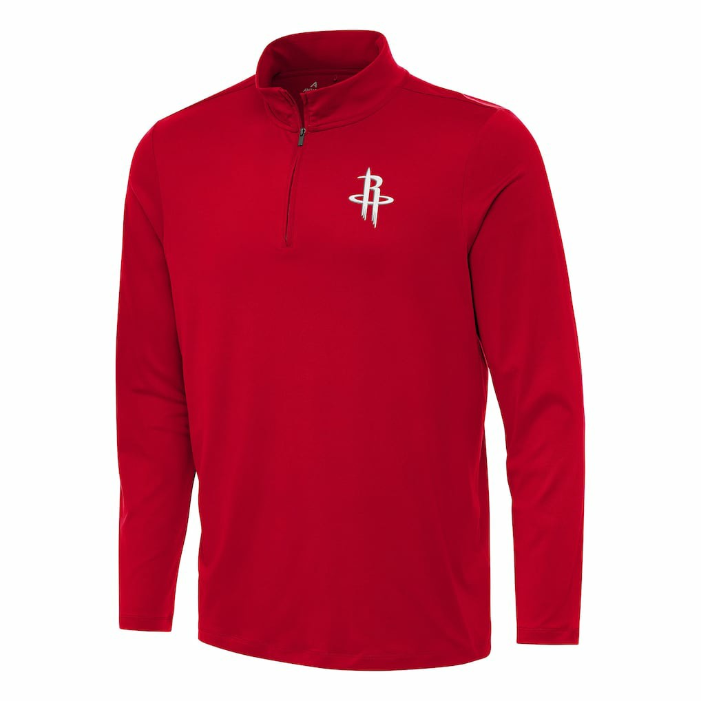 Houston Rockets Antigua Reprocess Quarter-Zip Top Red - NBA