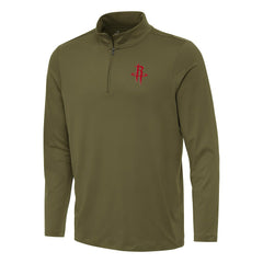 Houston Rockets Antigua Reprocess Quarter-Zip Top Olive - NBA
