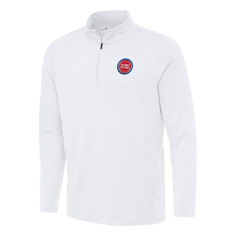 Detroit Pistons Antigua Reprocess Quarter-Zip Top White - NBA