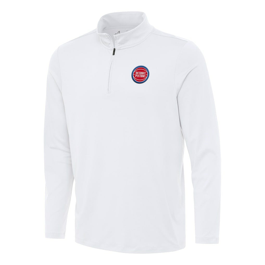 Detroit Pistons Antigua Reprocess Quarter-Zip Top White - NBA