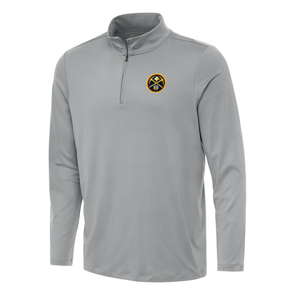 Denver Nuggets Antigua Reprocess Quarter-Zip Top Gray - NBA