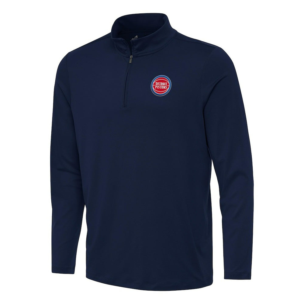 Detroit Pistons Antigua Reprocess Quarter-Zip Top Navy - NBA