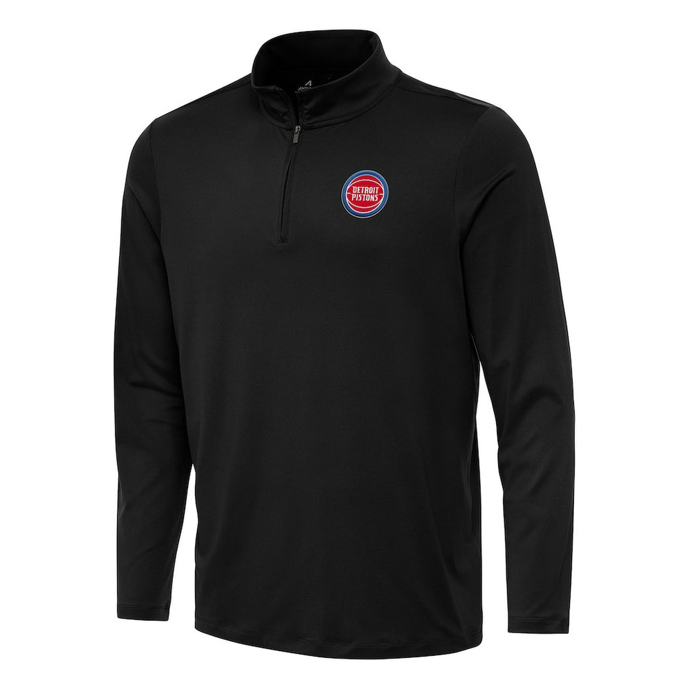 Detroit Pistons Antigua Reprocess Quarter-Zip Top Black - NBA