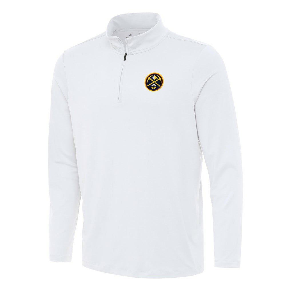 Denver Nuggets Antigua Reprocess Quarter-Zip Top White - NBA