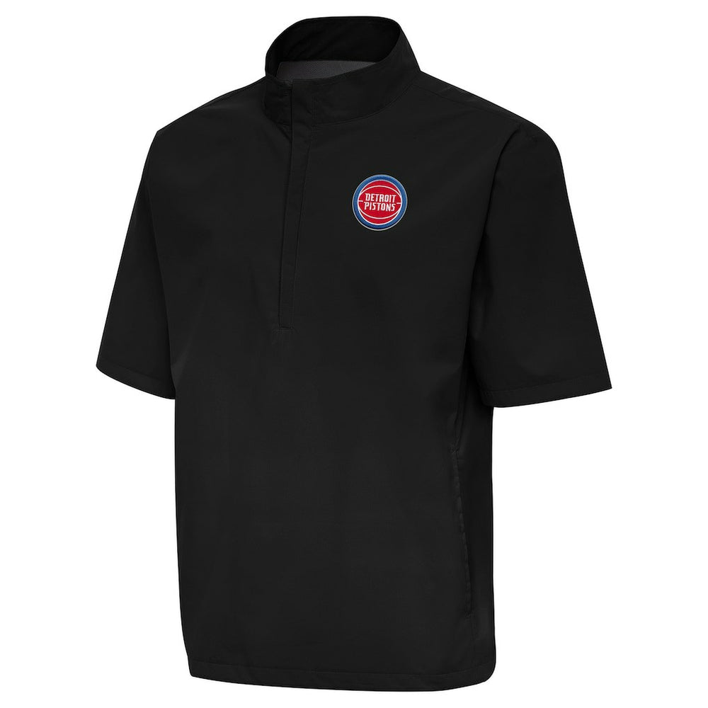 Detroit Pistons Antigua Brisk Quarter-Zip Windbreaker Black - NBA