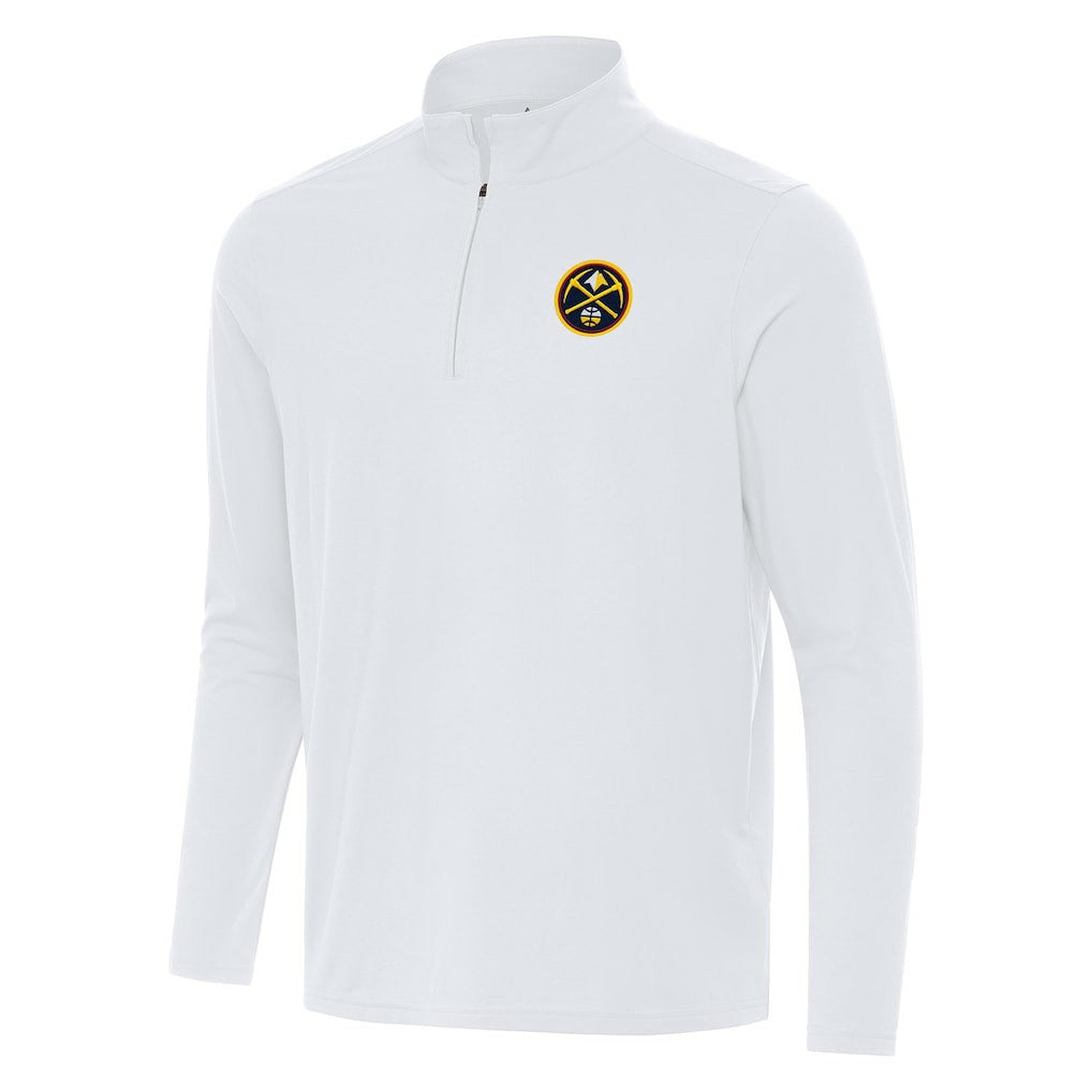 Denver Nuggets Antigua Intent Quarter-Zip Top White - NBA