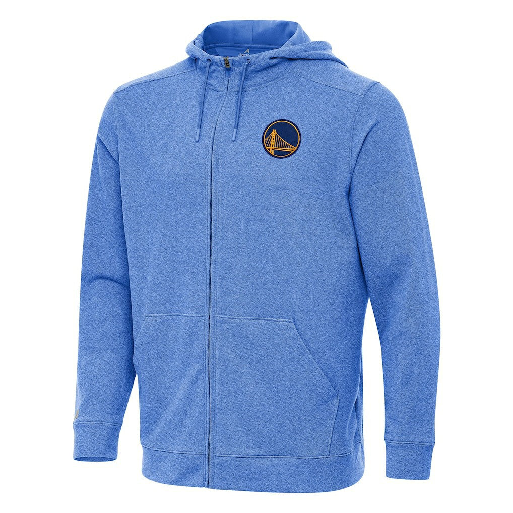 Golden State Warriors Antigua Effortless Full-Zip Hoodie Jacket Heather Royal - NBA