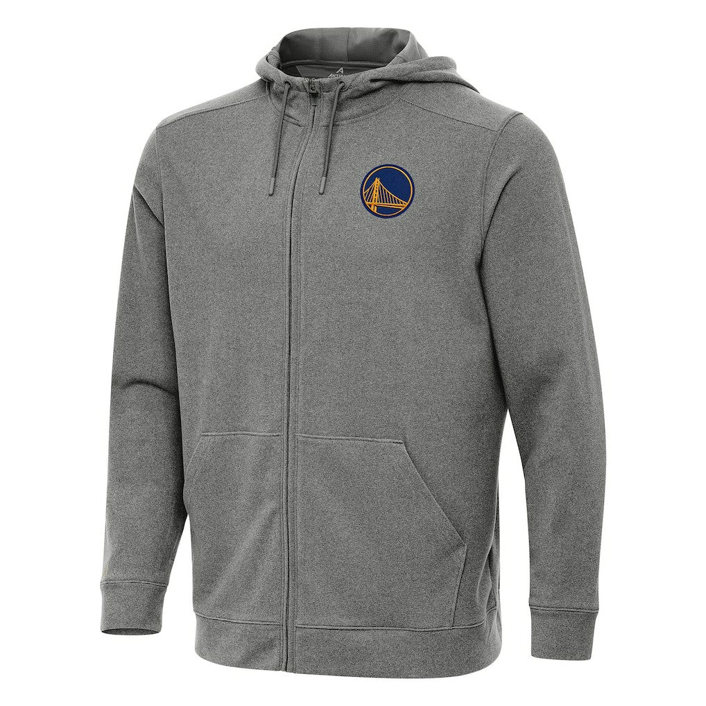 Golden State Warriors Antigua Effortless Full-Zip Hoodie Jacket Heather Charcoal - NBA
