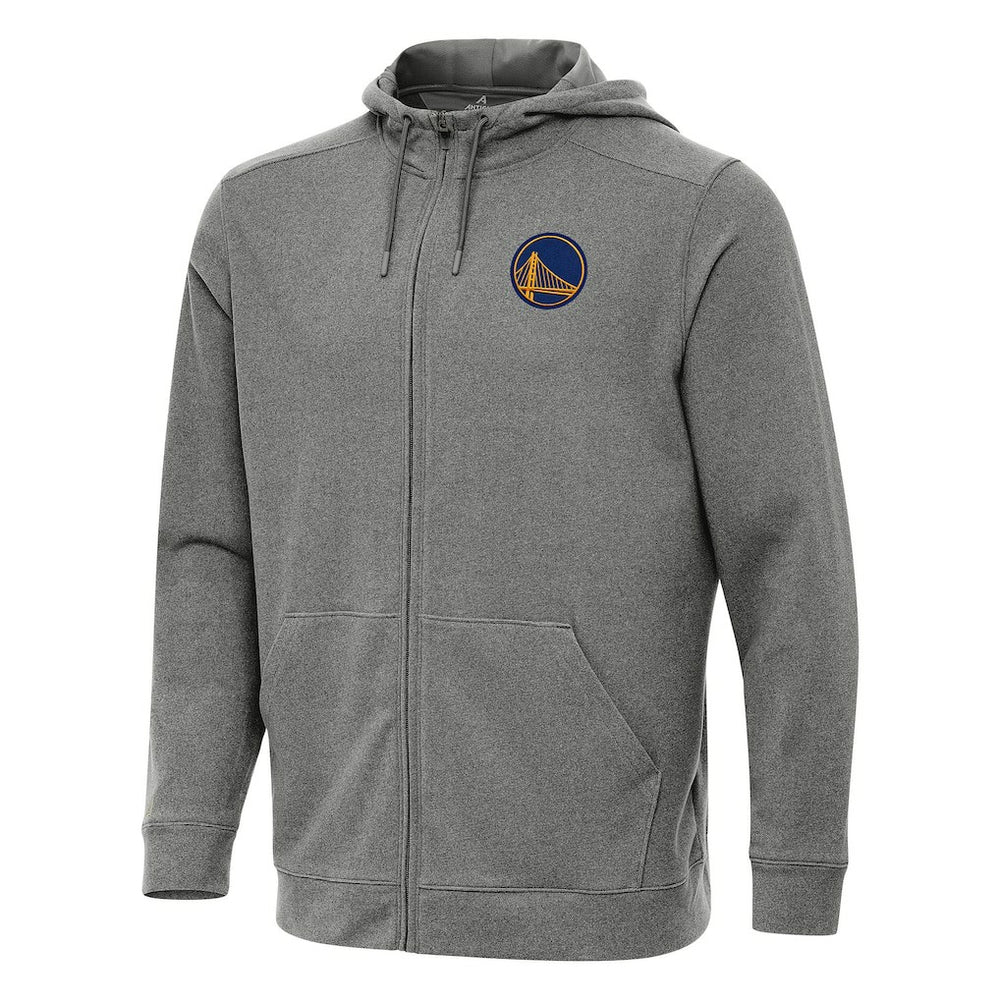 Golden State Warriors Antigua Effortless Full-Zip Hoodie Jacket Heather Charcoal - NBA