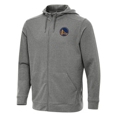 Golden State Warriors Antigua Effortless Full-Zip Hoodie Jacket Heather Charcoal - NBA