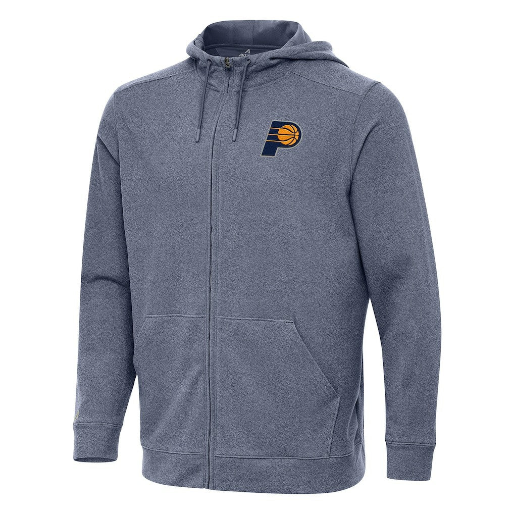 Indiana Pacers Antigua Effortless Full-Zip Hoodie Jacket Heather Navy - NBA