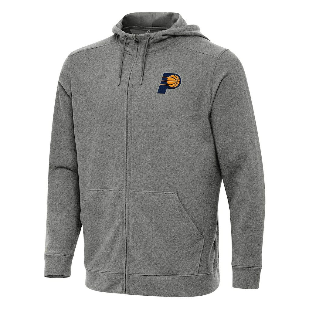 Indiana Pacers Antigua Effortless Full-Zip Hoodie Jacket Heather Charcoal - NBA