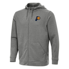 Indiana Pacers Antigua Effortless Full-Zip Hoodie Jacket Heather Charcoal - NBA