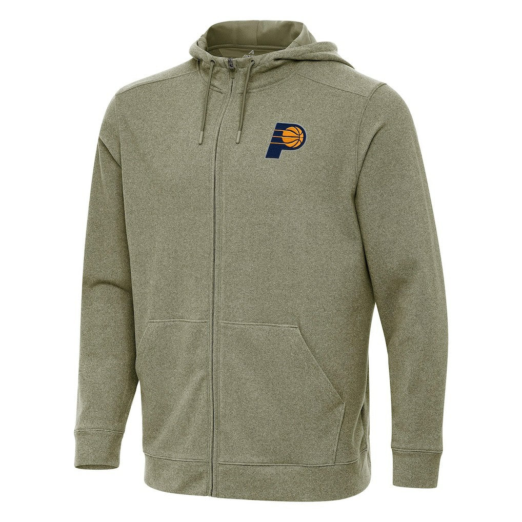 Indiana Pacers Antigua Effortless Full-Zip Hoodie Jacket Olive - NBA
