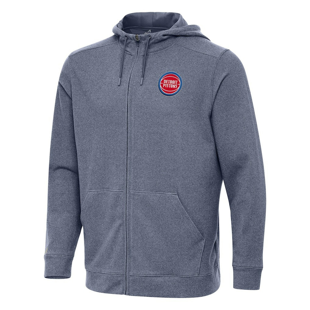 Detroit Pistons Antigua Effortless Full-Zip Hoodie Jacket Heather Navy - NBA