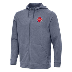Detroit Pistons Antigua Effortless Full-Zip Hoodie Jacket Heather Navy - NBA