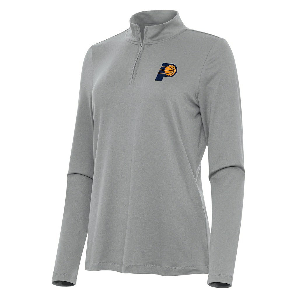 Indiana Pacers Antigua Women's Reprocess Quarter-Zip Top Gray - NBA