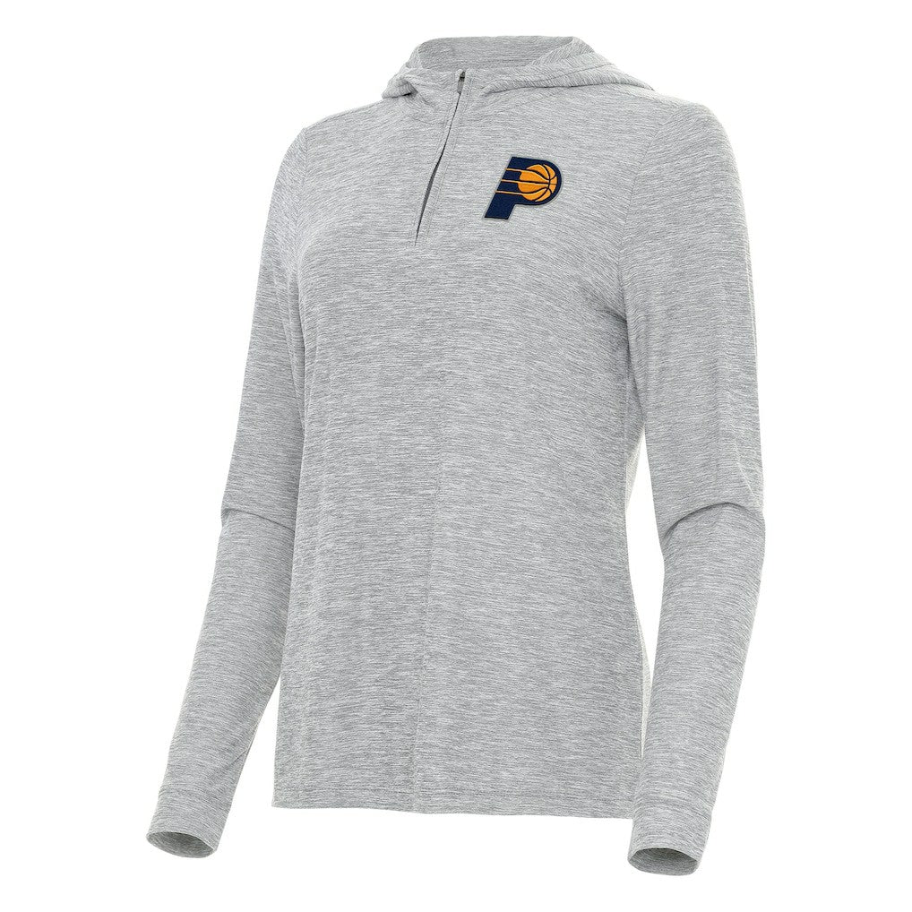 Indiana Pacers Antigua Women's Daybreak Quarter-Zip Hoodie Heather Gray - NBA