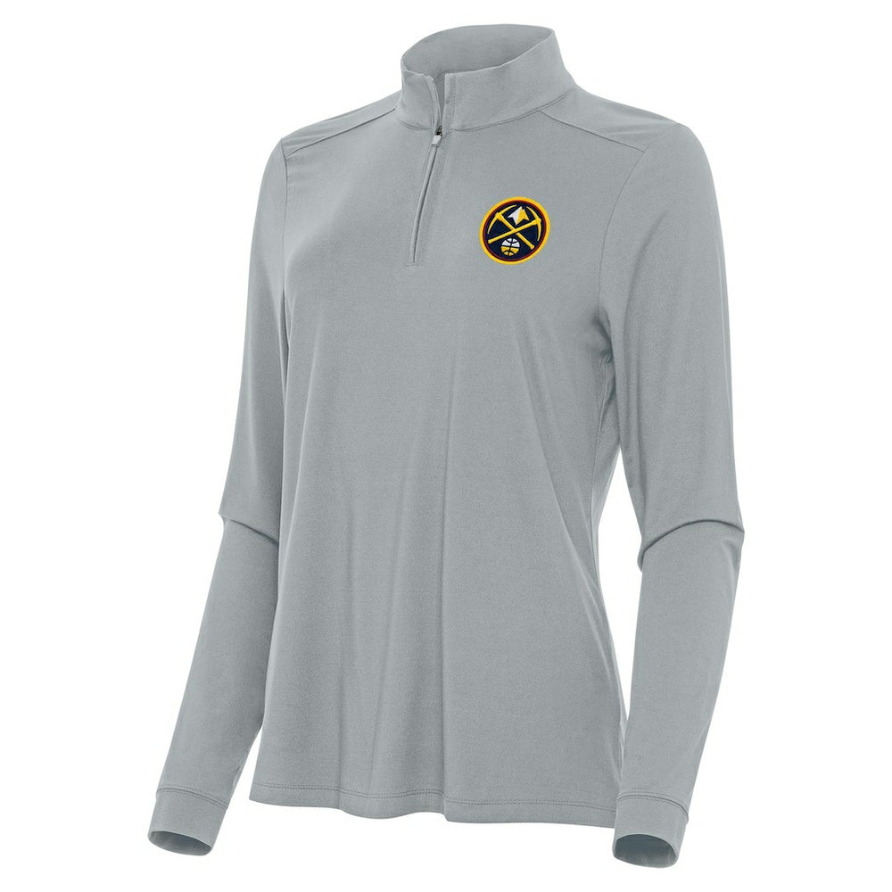 Denver Nuggets Antigua Women's Intent Quarter-Zip Top Gray - NBA