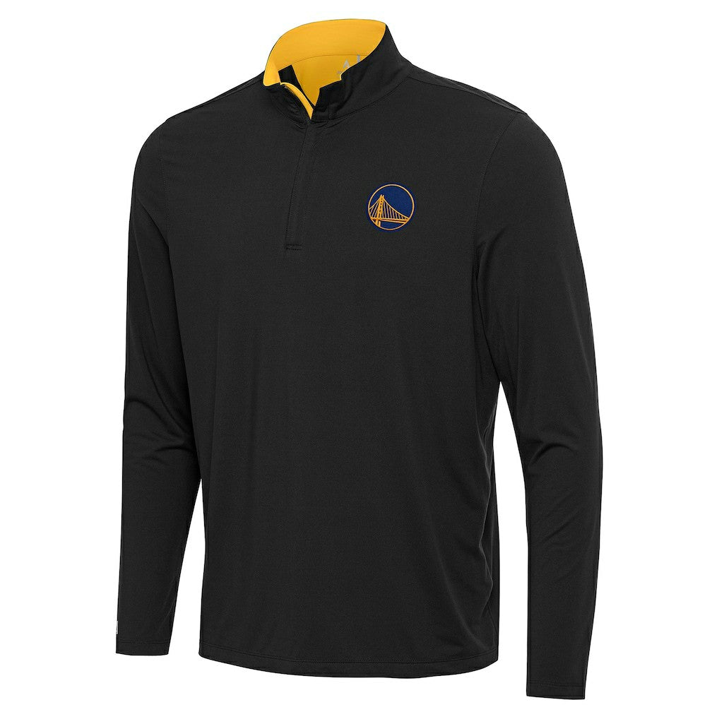 Golden State Warriors Antigua Content Quarter-Zip Top Black/Gold - NBA