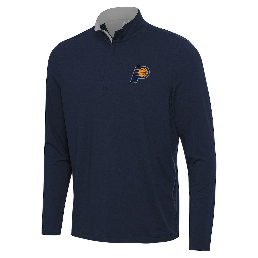 Indiana Pacers Antigua Content Quarter-Zip Top Navy/Gray - NBA