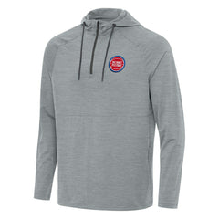 Detroit Pistons Antigua Spikes Raglan Quarter-Zip Hoodie Heather Gray - NBA