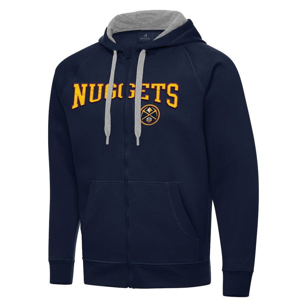 Denver Nuggets Antigua Big & Tall Victory Full-Zip Hoodie Jacket Navy - NBA