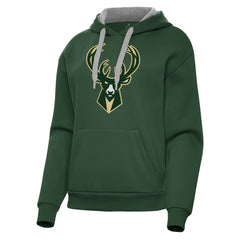 Milwaukee Bucks Antigua Women's Victory Pullover Hoodie Hunter Green - NBA