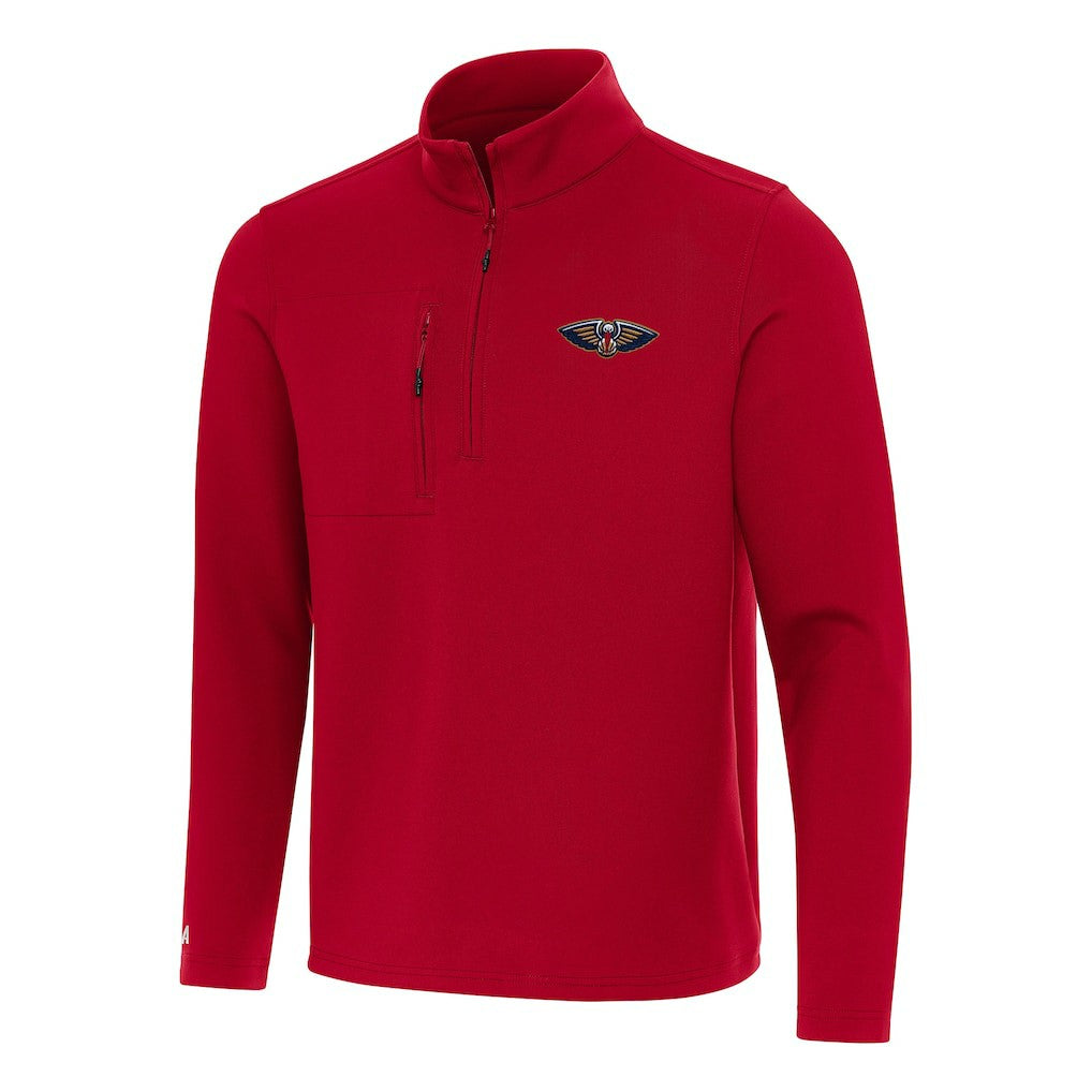 New Orleans Pelicans Antigua Insider Quarter-Zip Top Red - NBA