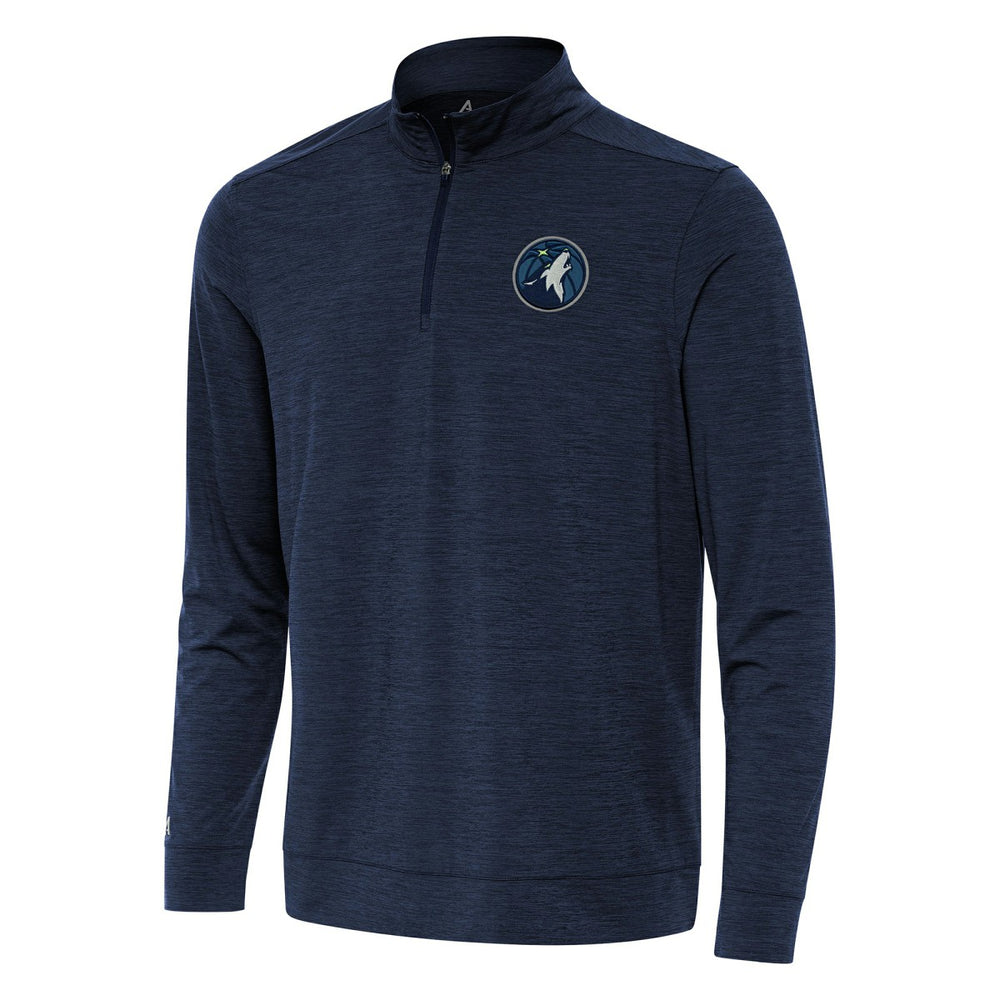 Minnesota Timberwolves Antigua Bright Quarter-Zip Top Heather Navy - NBA