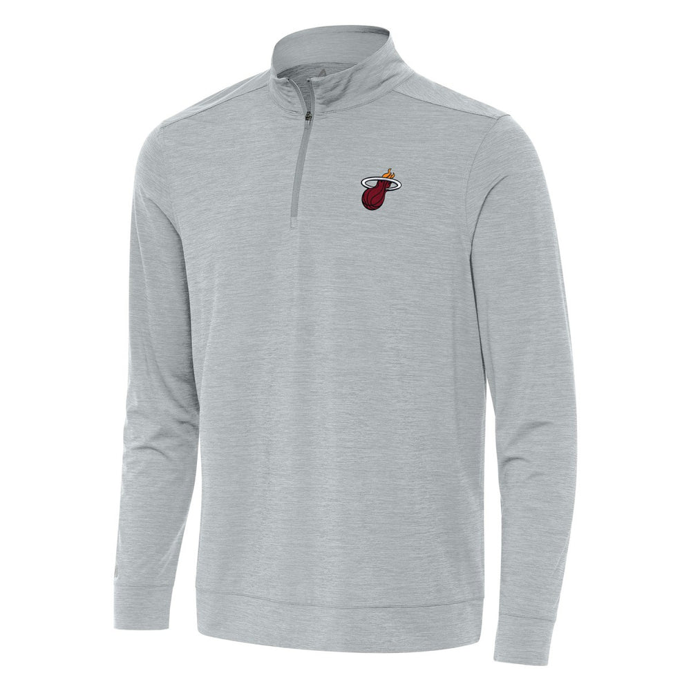 Miami Heat Antigua Bright Quarter-Zip Top Heather Gray - NBA