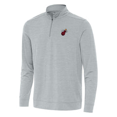 Miami Heat Antigua Bright Quarter-Zip Top Heather Gray - NBA