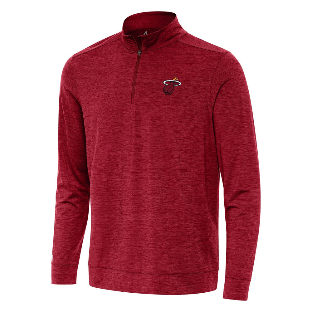 Miami Heat Antigua Bright Quarter-Zip Top Cardinal - NBA