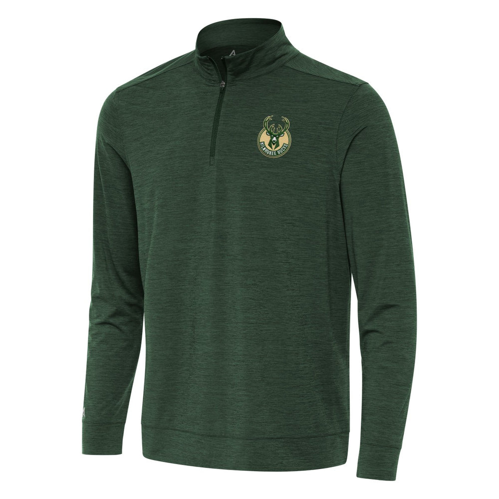 Milwaukee Bucks Antigua Bright Quarter-Zip Top Hunter Green - NBA