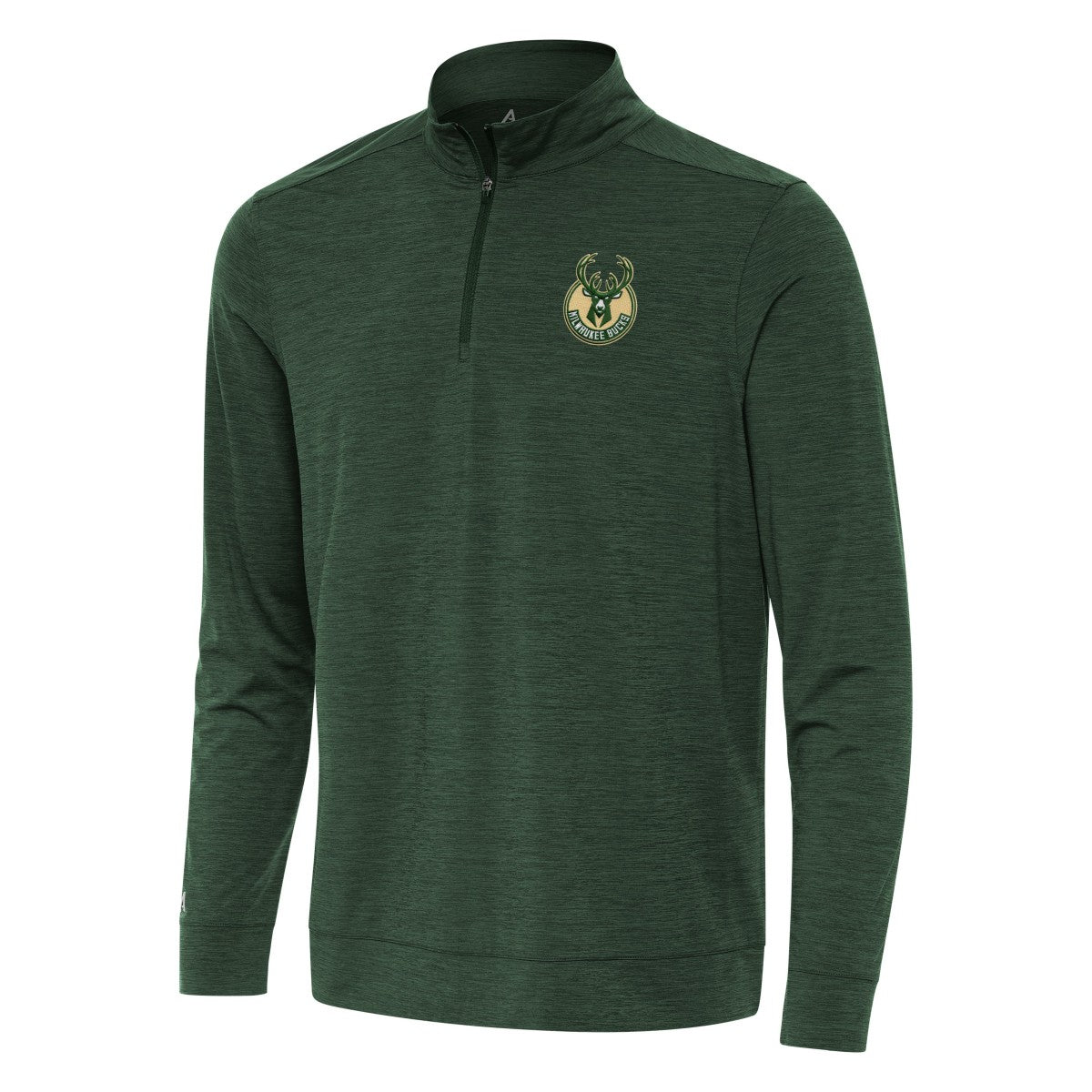 Milwaukee Bucks Antigua Bright Quarter-Zip Top Hunter Green - NBA
