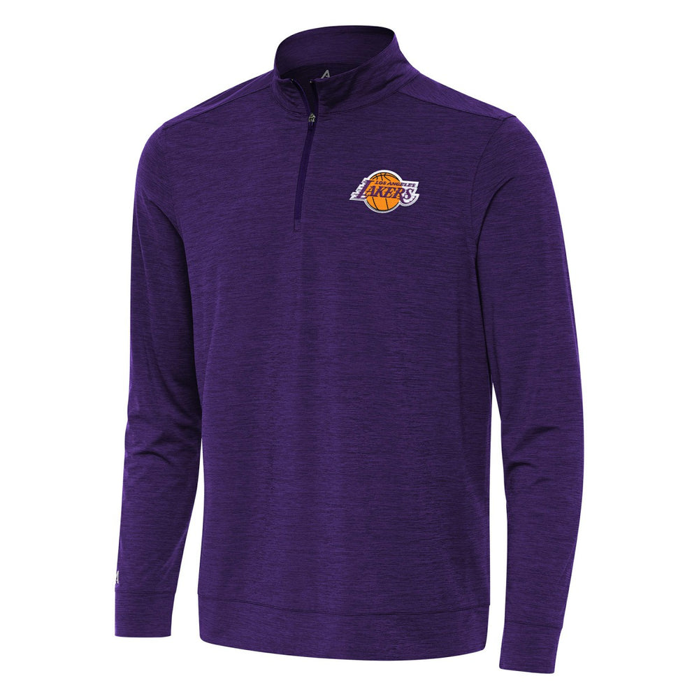Los Angeles Lakers Antigua Bright Quarter-Zip Top Heather Purple - NBA