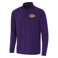 Los Angeles Lakers Antigua Bright Quarter-Zip Top Heather Purple - NBA