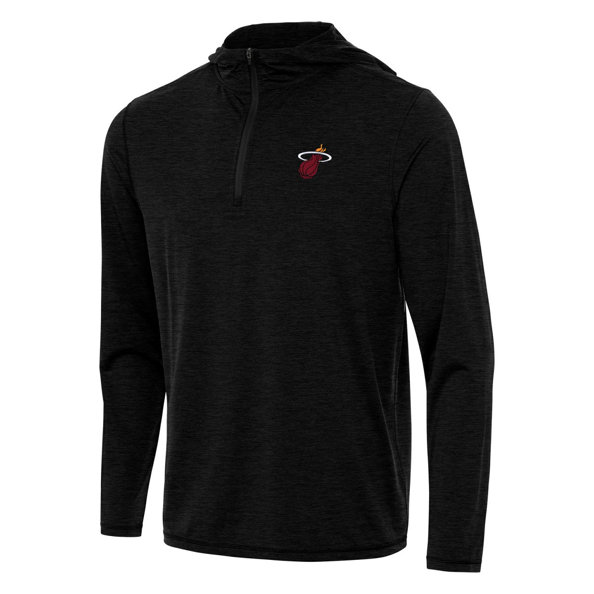 Miami Heat Antigua Tidy Quarter-Zip Hoodie Heather Black - NBA