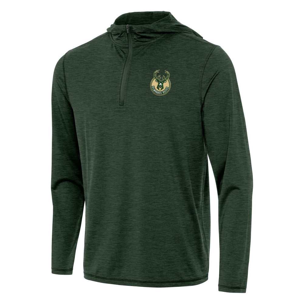 Milwaukee Bucks Antigua Tidy Quarter-Zip Hoodie Hunter Green - NBA
