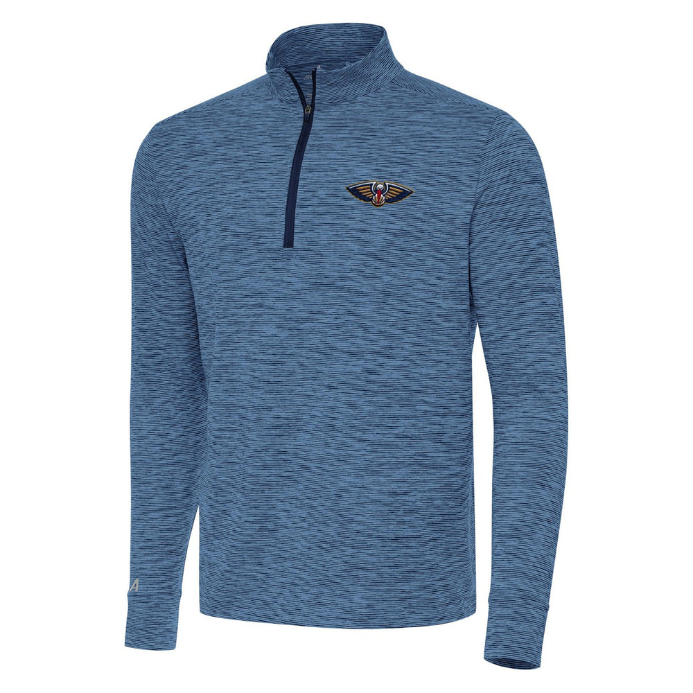New Orleans Pelicans Antigua Cause Quarter-Zip Top Heather Navy - NBA