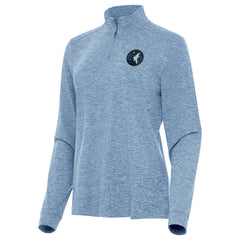 Minnesota Timberwolves Antigua Women's Mentor Quarter-Zip Mock Long Sleeve Top Heather Aqua - NBA