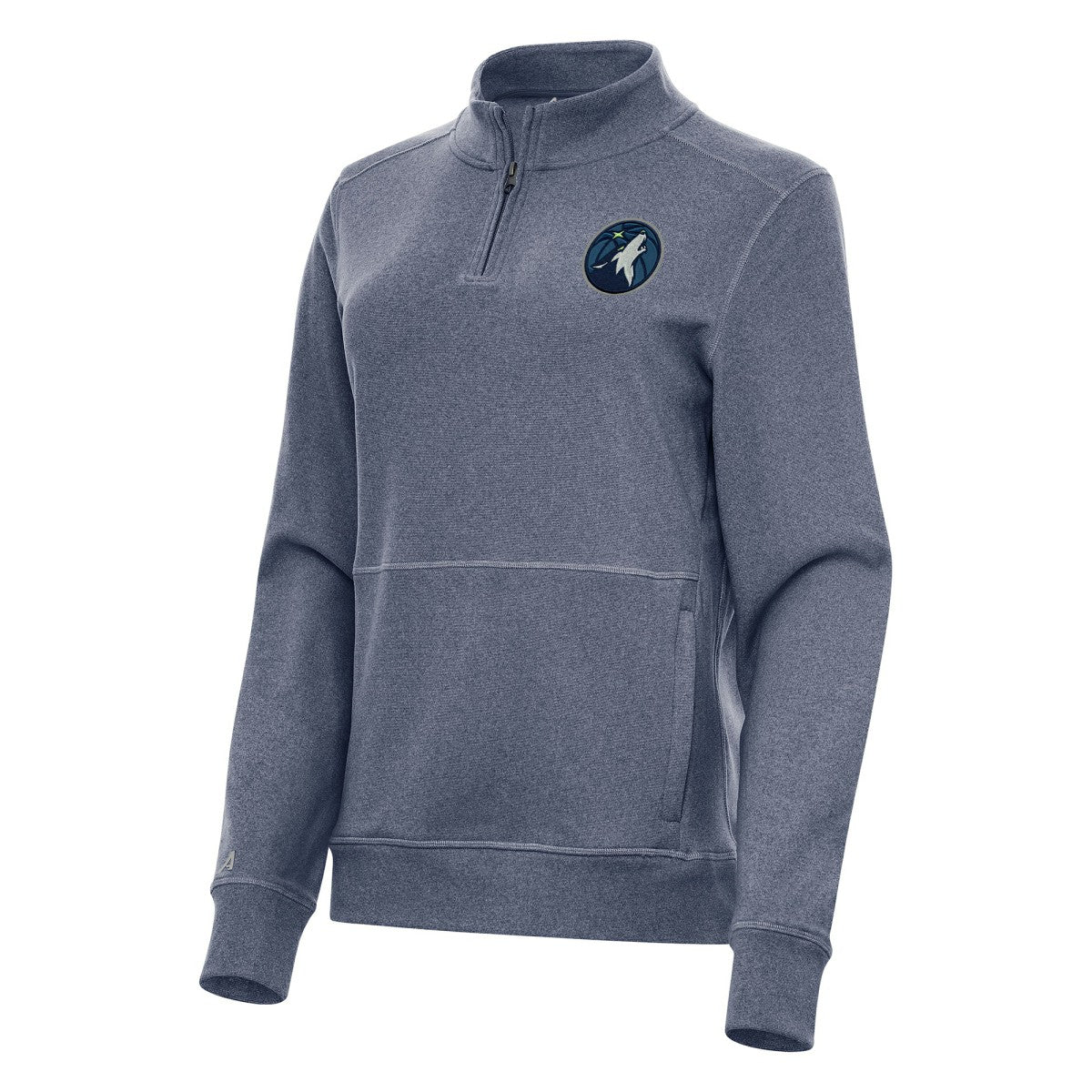 Minnesota Timberwolves Antigua Women's Crush Quarter-Zip Fleece Sweatshirt Heather Navy - NBA