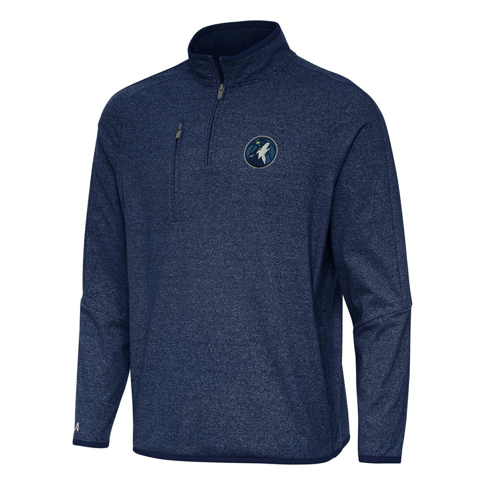 Minnesota Timberwolves Antigua Certain Quarter-Zip Tri-Blend Sweatshirt Heather Navy - NBA